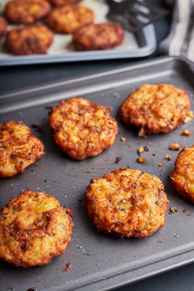 Cook fish korokke in the oven.