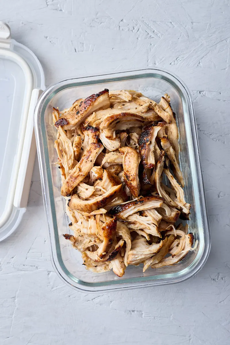 Our 2 ways to store shredded chicken.