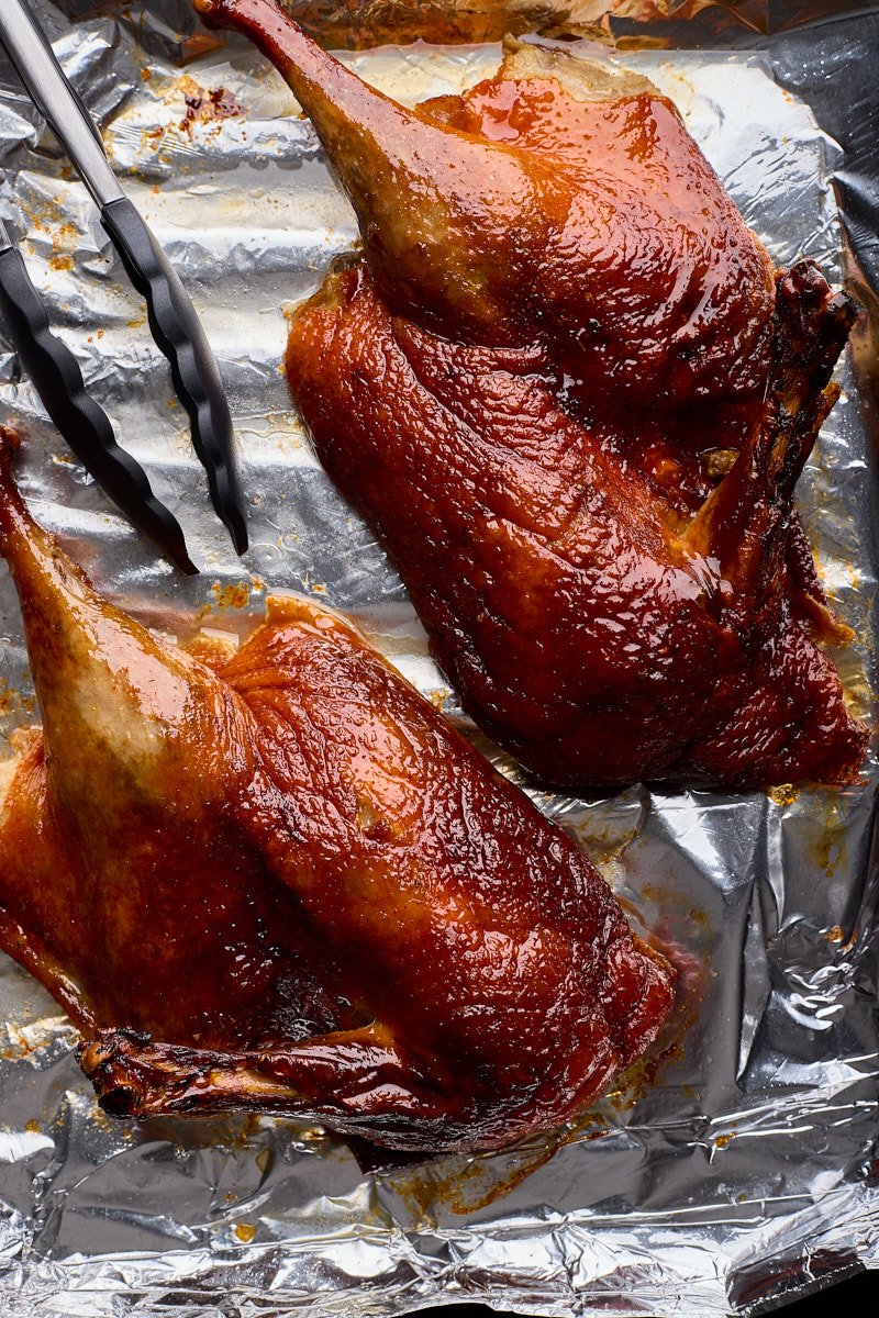 It’s juicy, crispy skin roast duck.