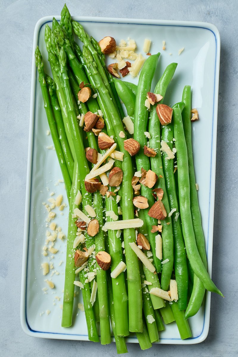 Almond roasted with the vegetables add satisfying crunch.