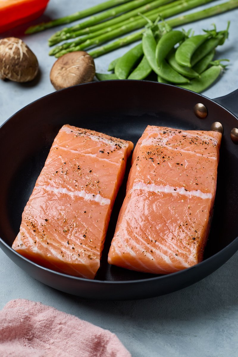 The salmon marinated in a miso mixture before being roasted.