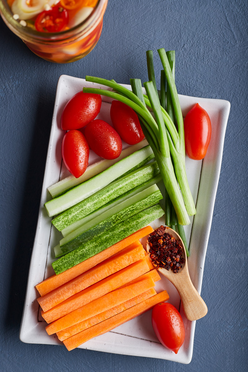 Serve with fresh spring onion, and cucumber seedless.