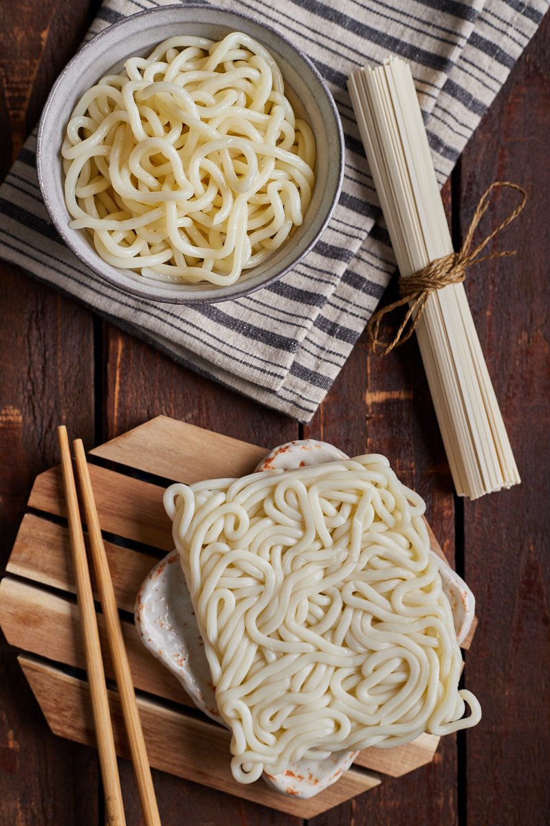 Fresh noodles and dried noodles are wide variety in supermarket.