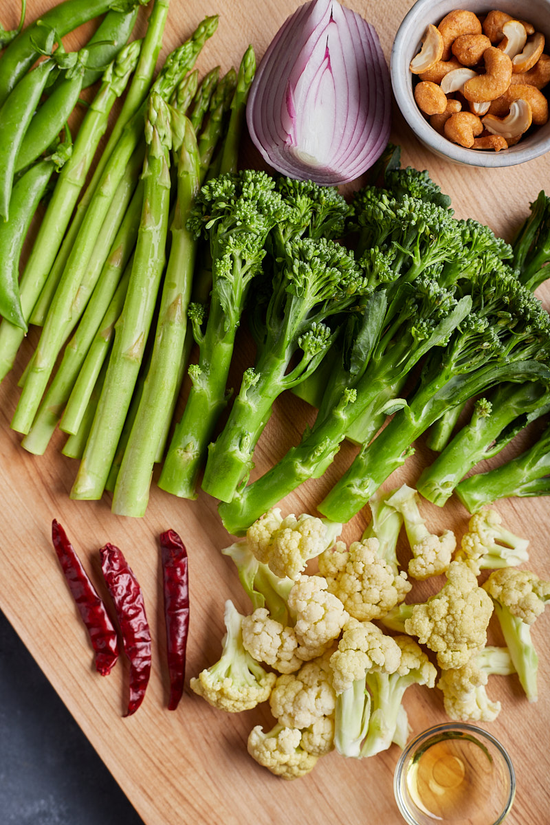 Prepare all vegetables ready before stir-fry.